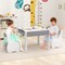 4-in-1 Kids Desk Table and Chairs Set with Storage Drawing Board Perfect for 3-6 Years Old Child
